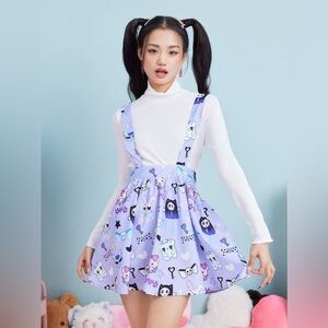 Romwe Kawaii Skirt Pinafore Skull Cartoon